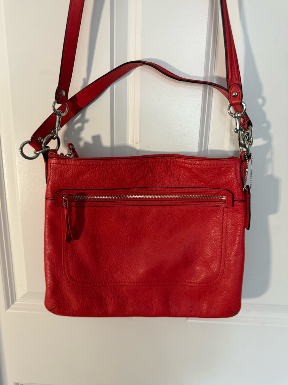 Coach Poppy Perri Hippie Crossbody Shoulder Bag Hibiscus Red Leather 22421